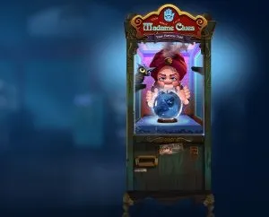 Step right up and reveal your fate in the one-reel slot Madame Clues