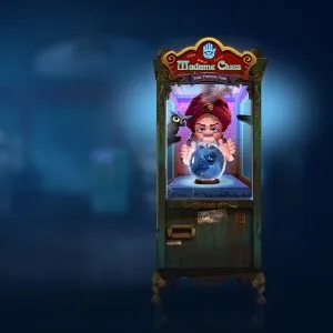 Step right up and reveal your fate in the one-reel slot Madame Clues