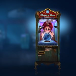Step right up and reveal your fate in the one-reel slot Madame Clues